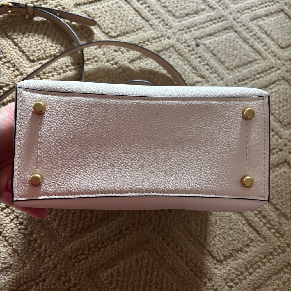 Coach White & Tan Leather Tote Crossbody Bag - Picture 3 of 9